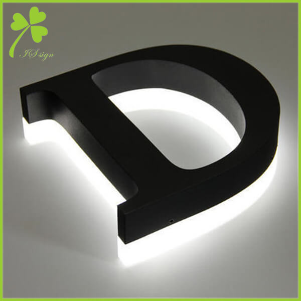 3D LED Front-lit Signs With Brushed Gold Plated Letter Shell For