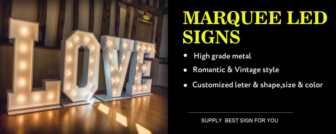 Retro Box Letter Signage With Light Bulb, Custom Marquee Signs, Business  Illuminated Signs, LED Channel Letter, Rustic Metal Letter Lights 