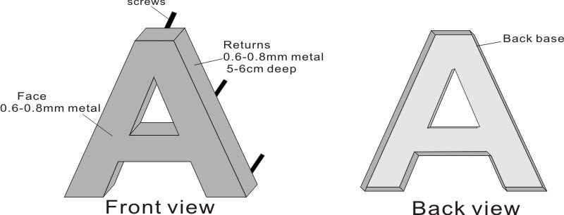 small metal Lobby Logo & letters for signs