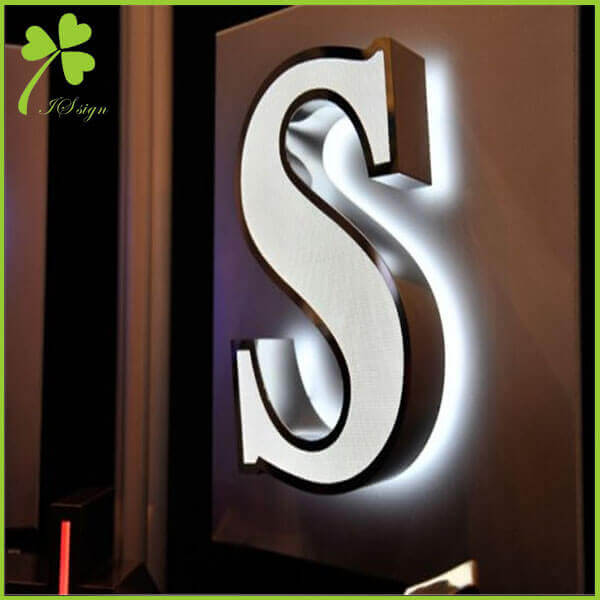 3D LED Backlit Signs With Mirror Polished Stainless Steel Border