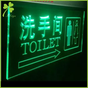 Side Lit LED Acrylic Hanging Toilet Signs Wholesale