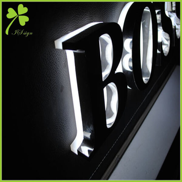 Face and Halo lit acrylic letters with vinyl face and painted edge L800