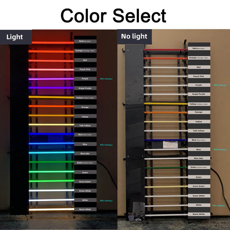 Custom Glass Neon Sign Light Color Select