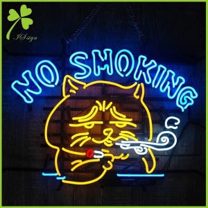 Indoor No Smoking Cat Neon Sign