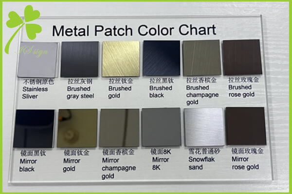 Metal Patch Color Chart of Custom Backlit Acrylic Sign